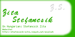 zita stefancsik business card